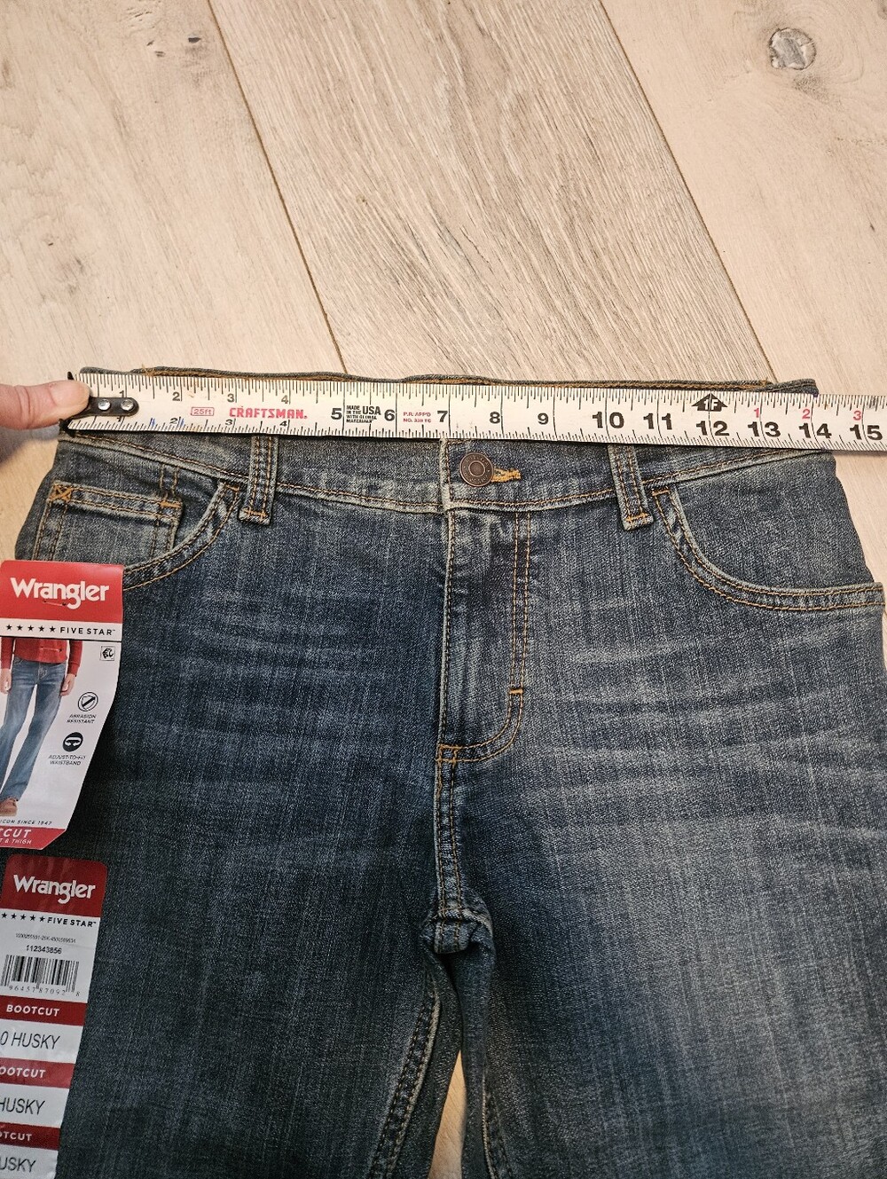 NWT Wrangler Five Star Boys Jeans Size 10 Husky Blue Denim Bootcut - Picture 5 of 11